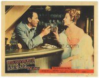 5y693 PAL JOEY LC #3 '57 close up of Frank Sinatra toasting with sexy Rita Hayworth at bar!
