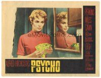 5y732 PSYCHO LC #5 '60 Alfred Hitchcock, pretty Janet Leigh holds stolen cash in bathroom!