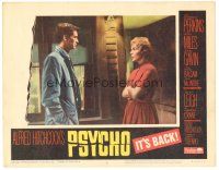5y733 PSYCHO LC #6 R65 Alfred Hitchcock, great 2-shot of Anthony Perkins and Janet Leigh!