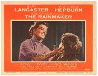 5y744 RAINMAKER LC #5 '56 great romantic close up of Burt Lancaster & Katharine Hepburn!