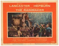 5y745 RAINMAKER LC #6 '56 great image of Burt Lancaster on wagon in downpour!
