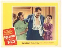 5y756 RETURN OF THE FLY LC #5 '59 injured Vincent Price helped by Danielle De Metz & another woman!