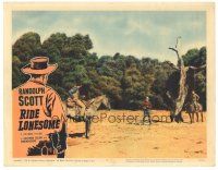 5y759 RIDE LONESOME LC #4 '59 Randolph Scott w/rifle and man on horseback about to hang James Best!