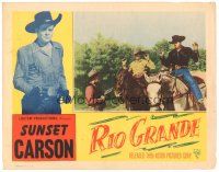 5y762 RIO GRANDE LC '49 Sunset Carson held at gunpoint on horseback, six-gun fury rages!