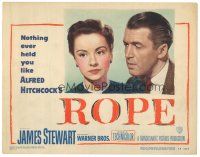 5y773 ROPE LC #5 '48 Alfred Hitchcock directed, close-up of James Stewart & Joan Chandler!