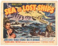 5y119 SEA OF LOST SHIPS TC '53 John Derek adventures to the frozen Hell of the North Atlantic!