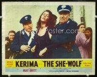 5y807 SHE-WOLF LC #4 '54 sexy Kerima roughed up by two cops!