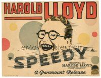 5y128 SPEEDY TC '28 wonderful artwork of laughing Harold Lloyd in his trademark glasses!