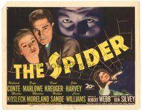 5y129 SPIDER TC '45 close up of Richard Conte & Faye Marlow holding each other in web!