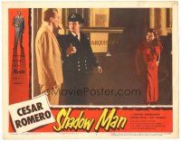 5y853 STREET OF SHADOWS LC #7 '53 Cesar Romero talks to cop as sexy bad girl Simone Silva watches!