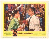 5y859 SUMMERTIME LC #4 '55 c/u of Katharine Hepburn in Venice with Rossano Brazzi!