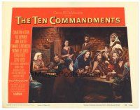 5y879 TEN COMMANDMENTS LC #2 '56 DeMille classic, John Carradine & more listen to Charlton Heston!