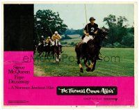 5y897 THOMAS CROWN AFFAIR LC #3 '68 Steve McQueen on horesback playing polo!