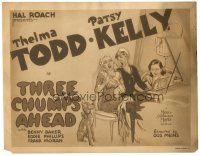 5y136 THREE CHUMPS AHEAD TC '34 art of Thelma Todd, Patsy Kelly & sailor at piano with dog!