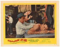 5y919 TRAPEZE LC #5 '56 Burt Lancaster watches Tony Curtis getting a rub down, Carol Reed!