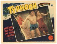 5y928 TYPHOON LC '40 cool image of Dorothy Lamour & Robert Preston in storm!
