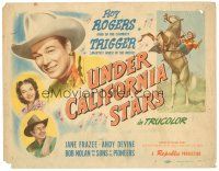 5y142 UNDER CALIFORNIA STARS TC '48 Roy Rogers & Trigger, Jane Frazee, Andy Devine!