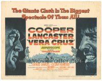 5y149 VERA CRUZ TC '55 best close up artwork of intense cowboys Gary Cooper & Burt Lancaster!