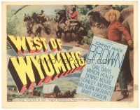 5y152 WEST OF WYOMING TC '50 great close up of cowboy Johnny Mack Brown + cool wagon train!