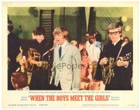 5y965 WHEN THE BOYS MEET THE GIRLS LC #5 '65 cool image of Herman's Hermits in screen debut!