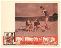 5y975 WILD WOMEN OF WONGO LC #4 '58 wacky sexy cave babes fighting on beach!