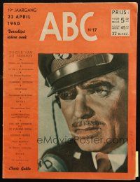 6b500 ABC Dutch magazine April 23, 1950 super close up of Clark Gable in military uniform!