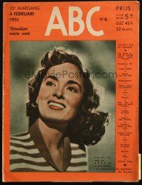 6b503 ABC Dutch magazine February 4, 1951 great smiling portrait of pretty Ann Blyth!