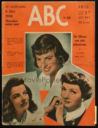 6b501 ABC Dutch magazine July 9, 1950 Katharine Hepburn, Ingrid Bergman & Claudette Colbert!