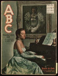 6b497 ABC Dutch magazine June 5, 1949 portrait of sexy Yvonne De Carlo at piano!