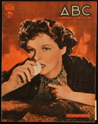 6b490 ABC Dutch magazine November 20, 1938 great cover portrait of Katharine Hepburn!
