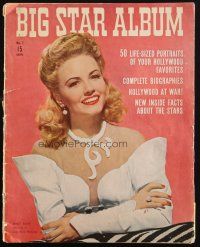 6b363 BIG STAR ALBUM magazine Winter 1943 great portrait of sexy Janet Blair in wild dress!