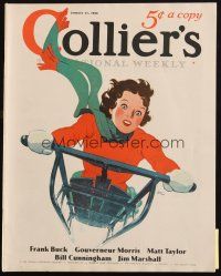 6b403 COLLIER'S magazine January 11, 1936 great sledding artwork by Paul Shively!