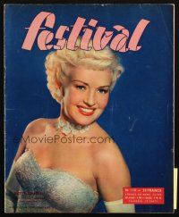 6b477 FESTIVAL French magazine 1951 great smiling portrait of sexy Betty Grable!