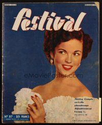 6b478 FESTIVAL French magazine 1951 portrait of pretty grown-up Shirley Temple in great dress!
