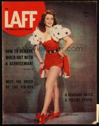 6b415 LAFF magazine February 1944 sexy Ann Miller's legs, Betty Grable is Queen of the Pin-Ups!