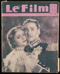 6b487 LE FILM French magazine February 7, 1937 cover portrait of Errol Flynn & Olivia De Havilland