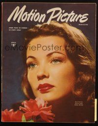 6b285 MOTION PICTURE magazine April 1946 beautiful Gene Tierney, a close up by Sidney Skolsky!