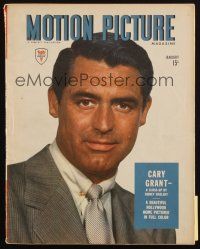 6b278 MOTION PICTURE magazine January 1945 portrait of Cary Grant, a close up by Sidney Skolsky!