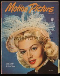 6b286 MOTION PICTURE magazine May 1946 beautiful Lana Turner, a close up by Sidney Skolsky!