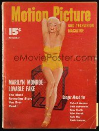 6b306 MOTION PICTURE magazine November 1953 sexy Marilyn Monroe - Lovable Fake, cover by Powolny!