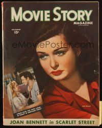 6b324 MOVIE STORY magazine December 1945 great portrait of sexy Joan Bennett in Scarlet Street!