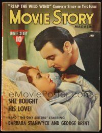 6b310 MOVIE STORY magazine July 1942 Barbara Stanwyck & George Brent in The Gay Sisters!