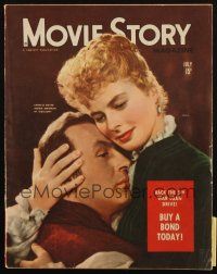 6b316 MOVIE STORY magazine July 1944 romantic c/u of Charles Boyer & Ingrid Bergman in Gaslight!