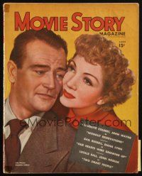 6b327 MOVIE STORY magazine June 1946 John Wayne & Claudette Colbert in Without Reservations!