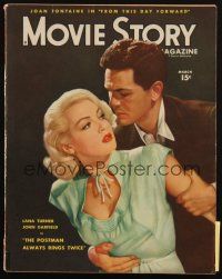6b325 MOVIE STORY magazine March 1946 Lana Turner & John Garfield in Postman Always Rings Twice!