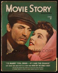 6b318 MOVIE STORY magazine October 1944 Cary Grant & Jane Wyatt in None But the Lonely Heart!