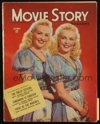 6b323 MOVIE STORY magazine October 1945 sexy Betty Grable & June Haver in The Dolly Sisters!