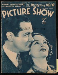6b451 PICTURE SHOW English magazine August 4, 1934 Montgomery & Liz Allan in Mystery of Mr. X!