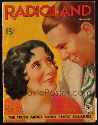 6b379 RADIOLAND magazine December 1933 wonderful cover artwork of George Burns & Gracie Allen!