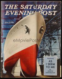 6b263 SATURDAY EVENING POST magazine July 5, 1941 cool shipyard art by Arthur C. Radebaugh!